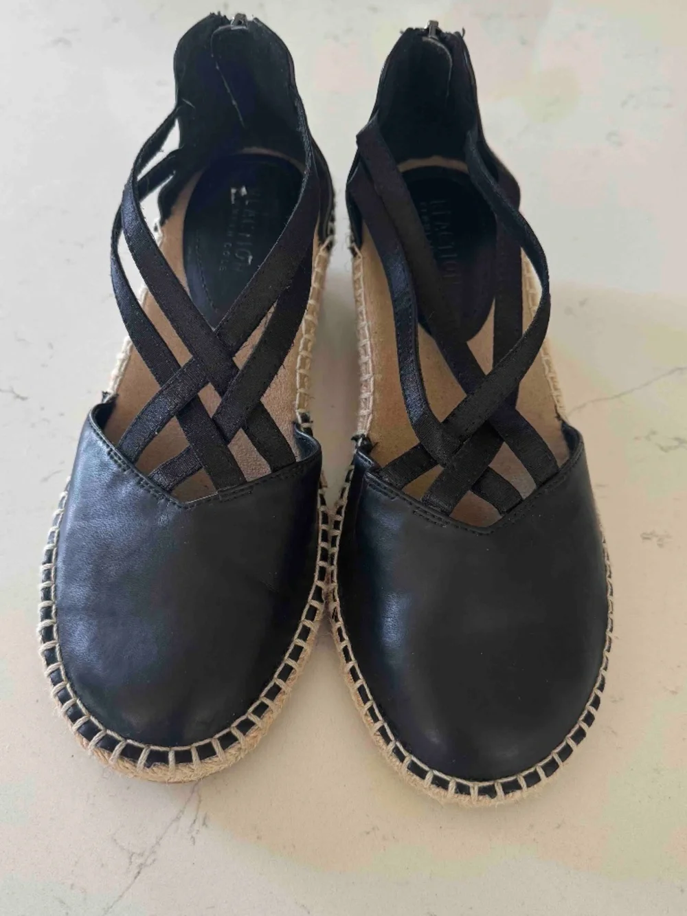 Kenneth Cole Reaction Elastic Wedge Espadrille Sz 7.5
